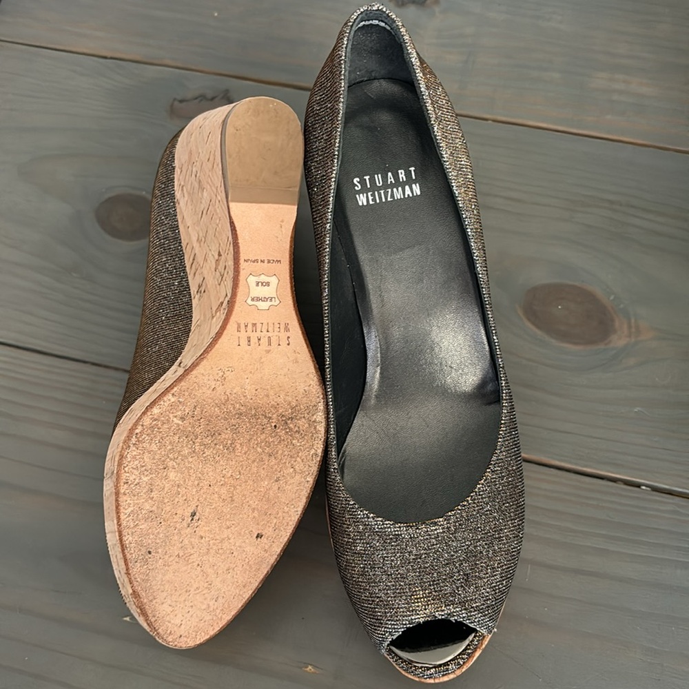 Black Stuart Weizman Cork Heels - image 2